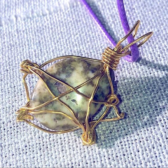 🍵 DENDRITIC AGATE PENTACLE NECKLACE 🍵🍥 - Picture 1 of 5
